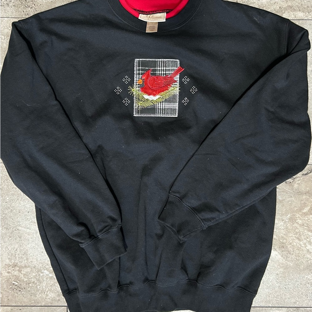 Black Sweatshirt with Cardinal Design